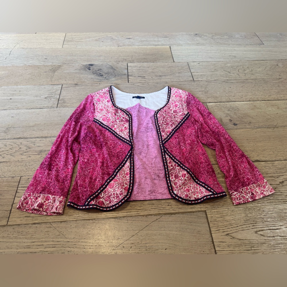 American Eagle Women's Pink Patterned Jacket Sz L… - image 1